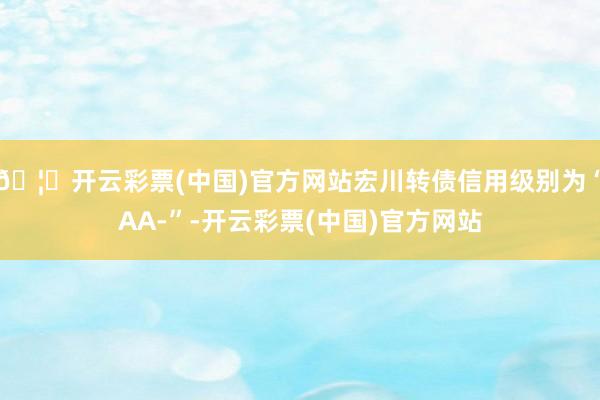 🦄开云彩票(中国)官方网站宏川转债信用级别为“AA-”-开云彩票(中国)官方网站