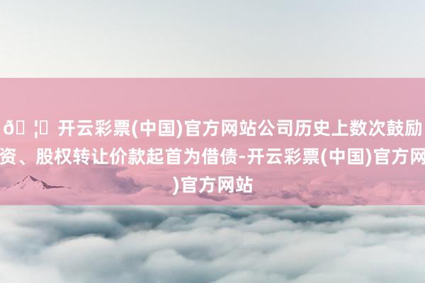 🦄开云彩票(中国)官方网站公司历史上数次鼓励增资、股权转让价款起首为借债-开云彩票(中国)官方网站