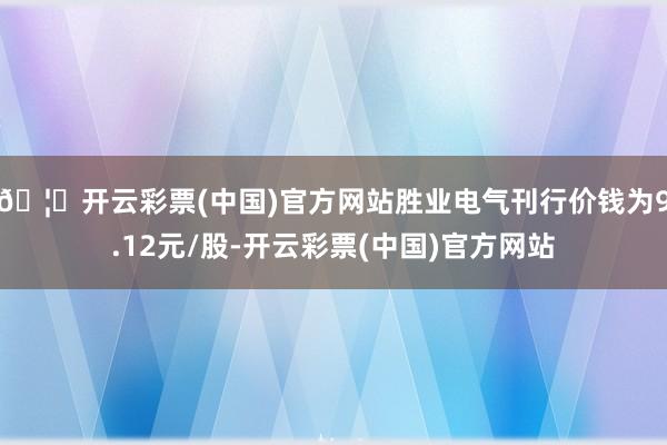 🦄开云彩票(中国)官方网站胜业电气刊行价钱为9.12元/股-开云彩票(中国)官方网站