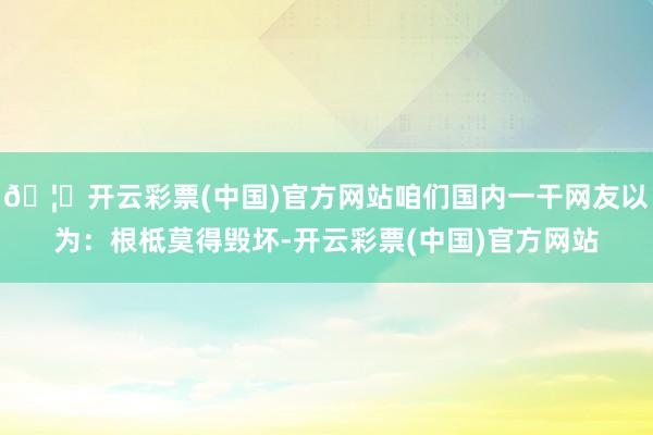 🦄开云彩票(中国)官方网站咱们国内一干网友以为:根柢莫得毁坏-开云彩票(中国)官方网站