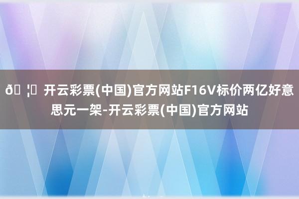 🦄开云彩票(中国)官方网站F16V标价两亿好意思元一架-开云彩票(中国)官方网站
