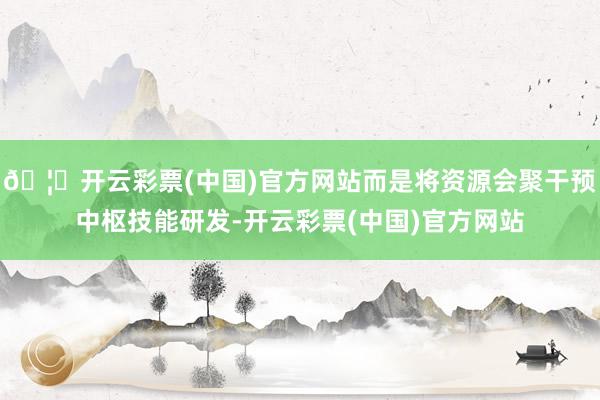 🦄开云彩票(中国)官方网站而是将资源会聚干预中枢技能研发-开云彩票(中国)官方网站
