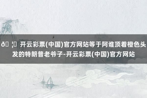 🦄开云彩票(中国)官方网站等于阿谁顶着橙色头发的特朗普老爷子-开云彩票(中国)官方网站
